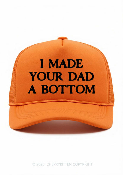 Made Your Dad A Bottom Pride Y2K Trucker Hat Cherrykitten