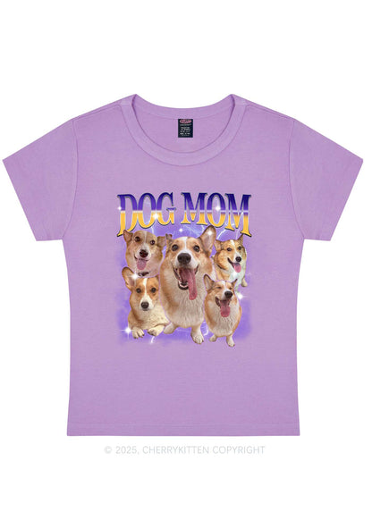 Custom Photo Dog Mom Y2K Baby Tee Cherrykitten
