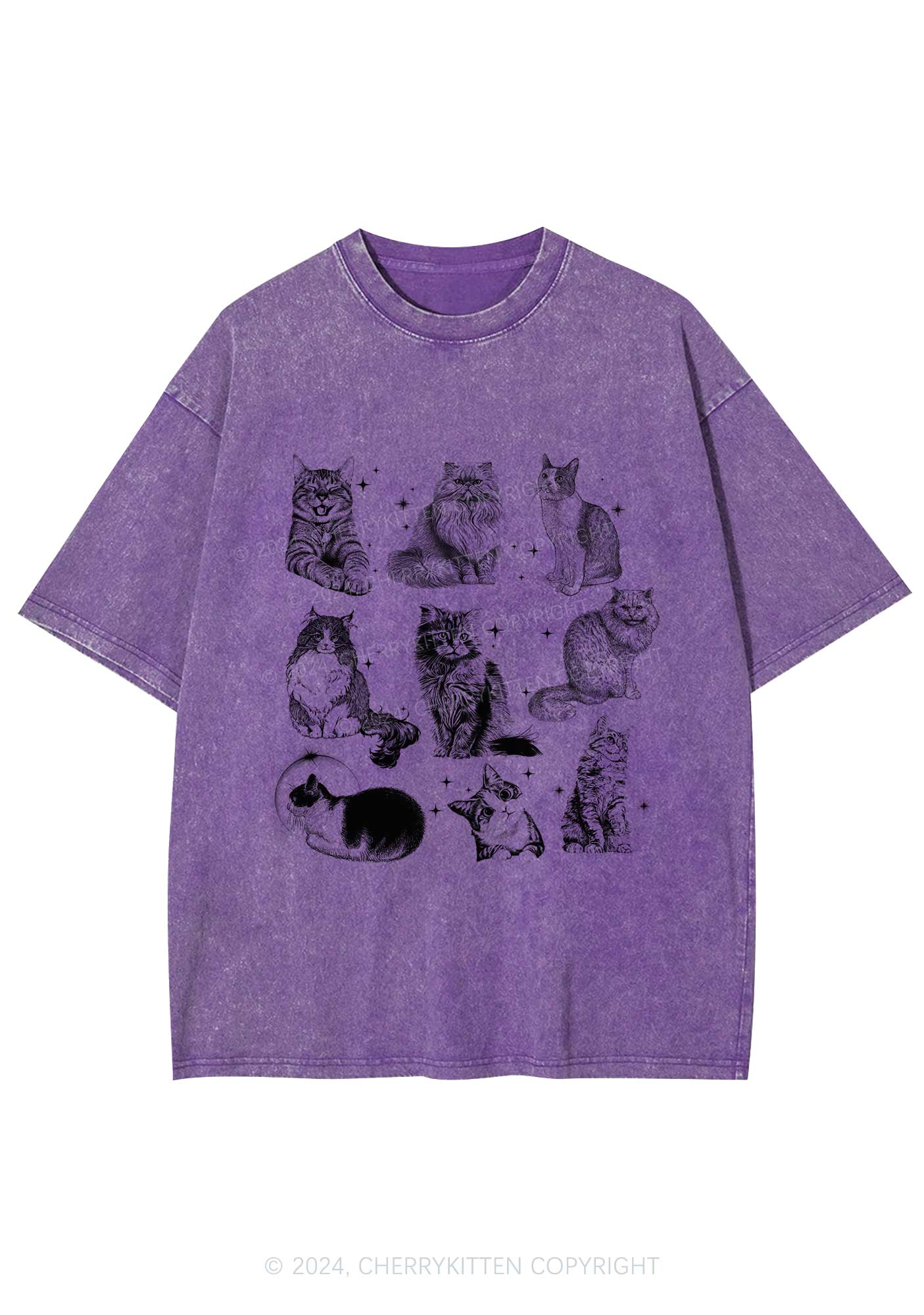 Retro Kitten Y2K Washed Tee Cherrykitten