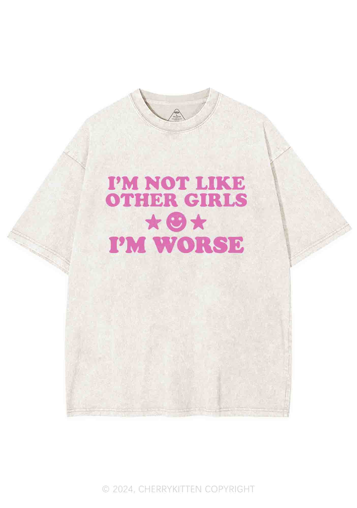 I'm Worse Y2K Washed Tee Cherrykitten