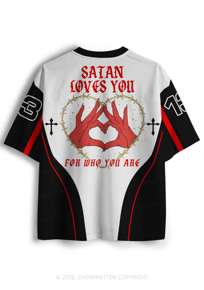 Halloween Custom Satan Loves Y2K Sport Jersey Shirts Cherrykitten