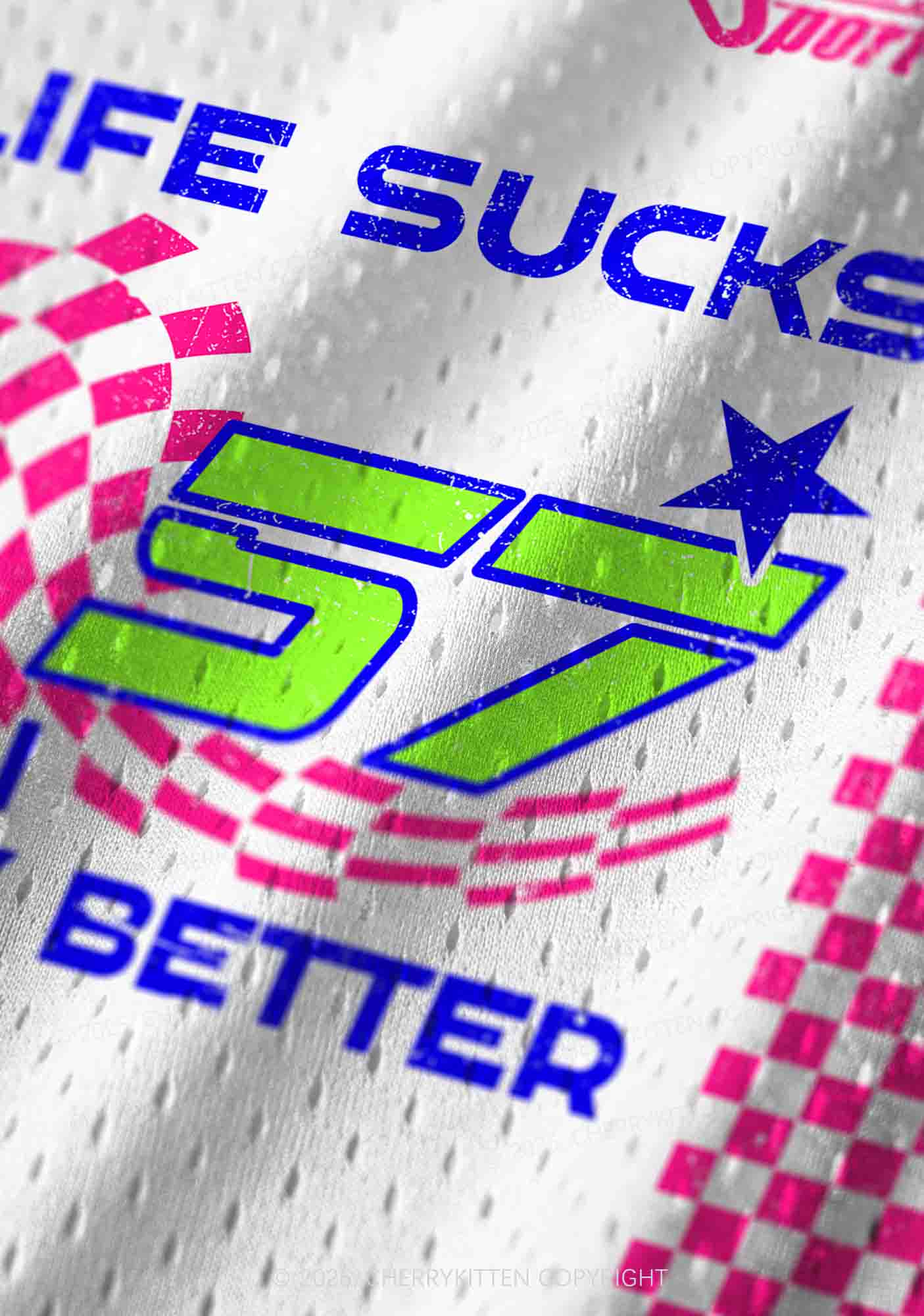 Custom Life Sucks Y2K Sport Jersey Tank Cherrykitten