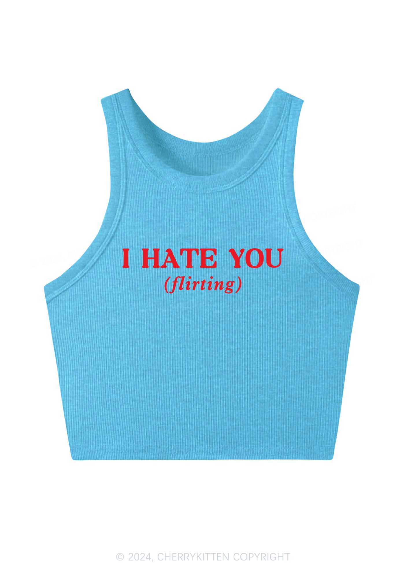I Hate You Flirting Y2K Crop Tank Top Cherrykitten
