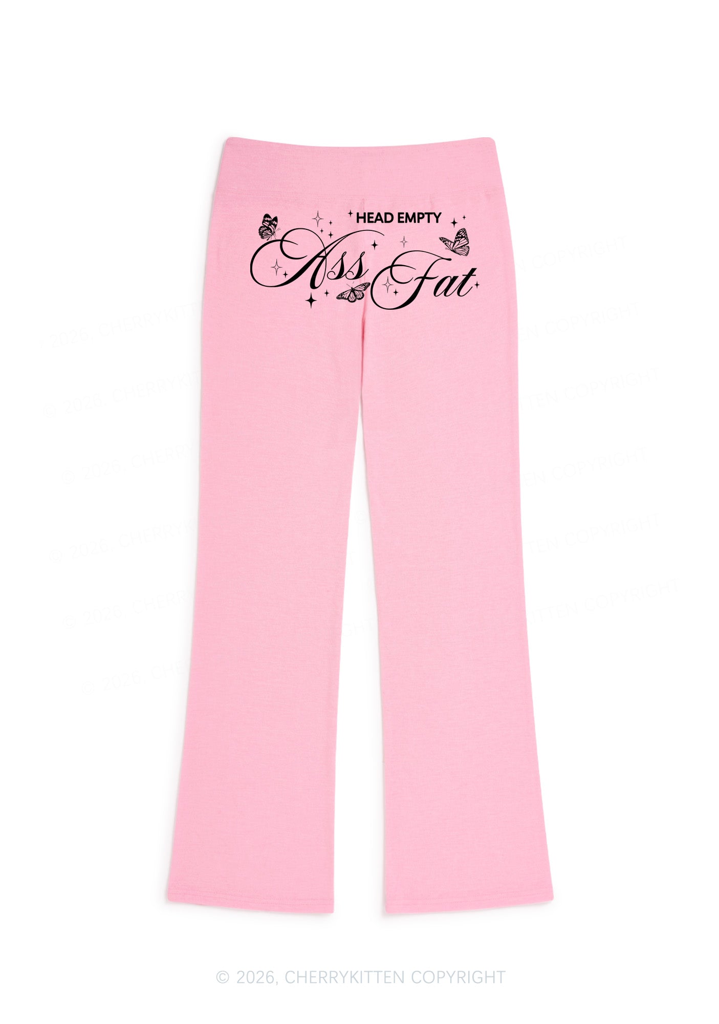 Head Empty Axx Fat Y2K Low Rise Drawstring Flare Pants Cherrykitten