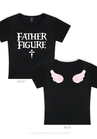 Halloween Father Figure Y2K Goth Angel Wings Baby Tee Cherrykitten
