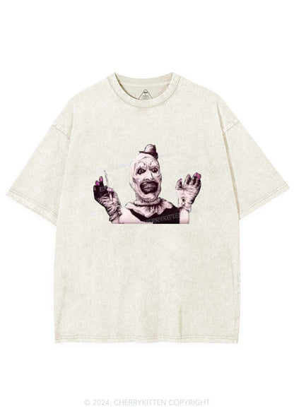 Halloween Terrifier Clown Y2K Washed Tee Cherrykitten