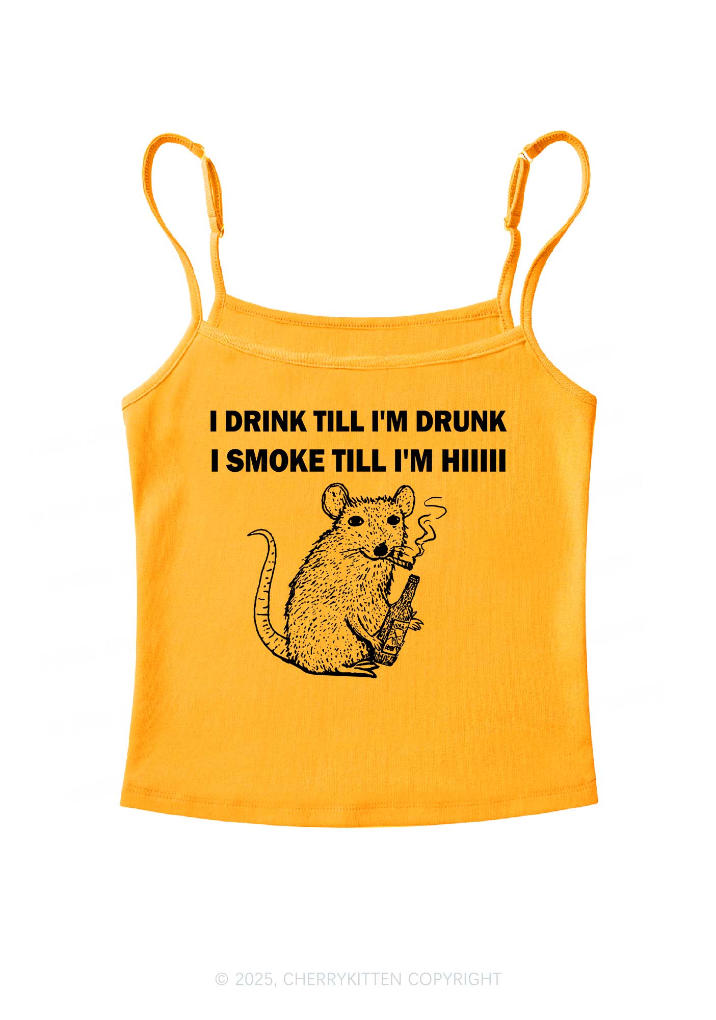 Drunk And Smoke Ratz Y2K Spaghetti Strap Cami Cherrykitten