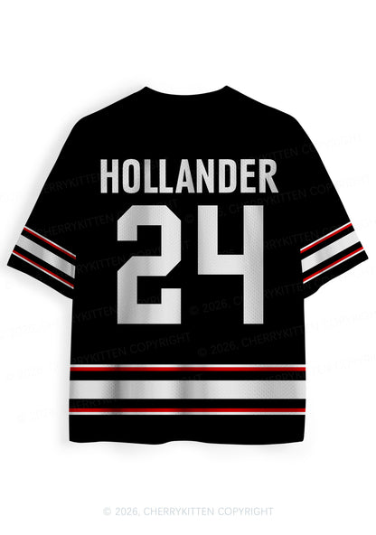 Black Hockey Match HR Y2K Sport Jersey Shirts Cherrykitten