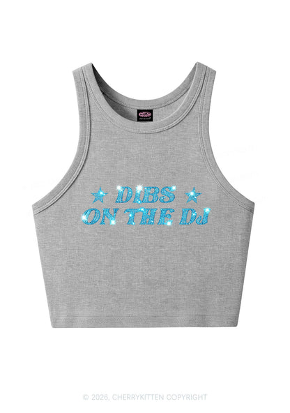 Rhinestone Dibs On The Dj Y2K Crop Tank Top Cherrykitten