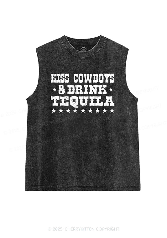 Kiss Cowboys Y2K Washed Muscle Tank Cherrykitten