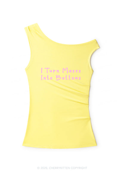 Turn Mascs Into Bottoms Pride Y2K Off Shoulder Tank Top Cherrykitten