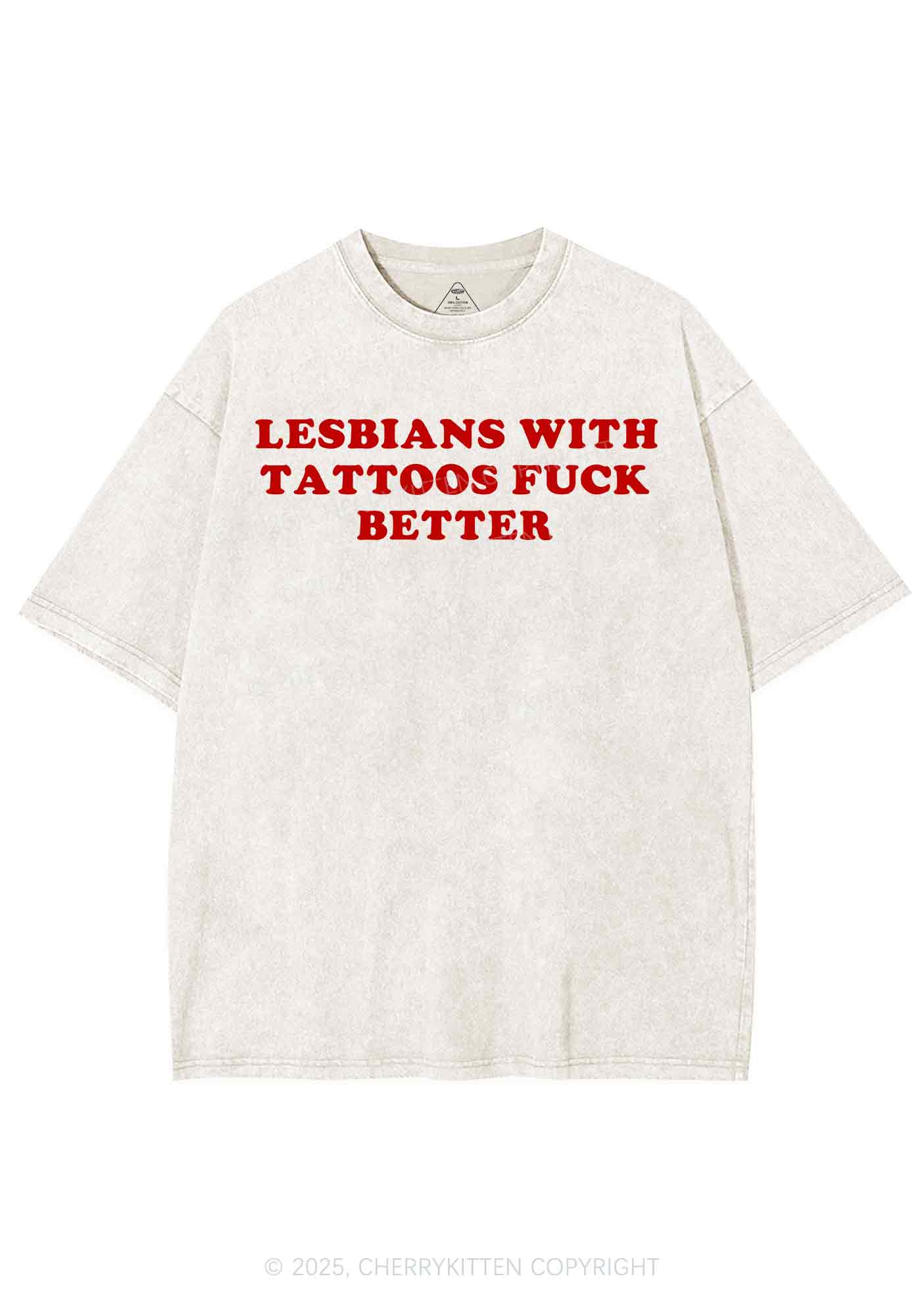 Lesbians With Tattoos Pride Y2K Shirts Washed Tee Cherrykitten