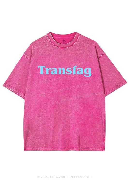 Transfag Y2K Shirts Washed Tee Cherrykitten