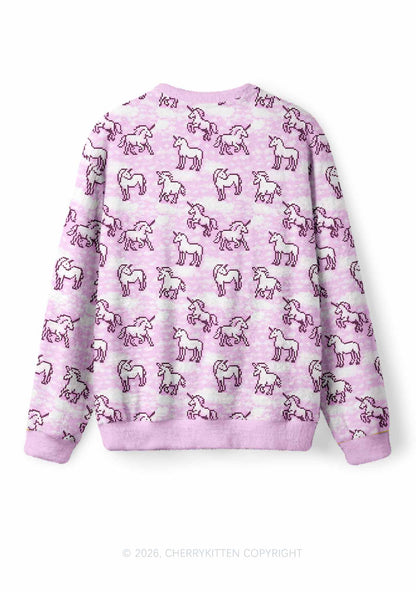 Cxxt Horse Y2K Christmas Knit Sweatshirt Cherrykitten