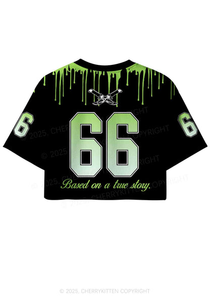 Custom Halloween Black Stab Ghost Y2K Crop Sport Jersey Shirts Cherrykitten