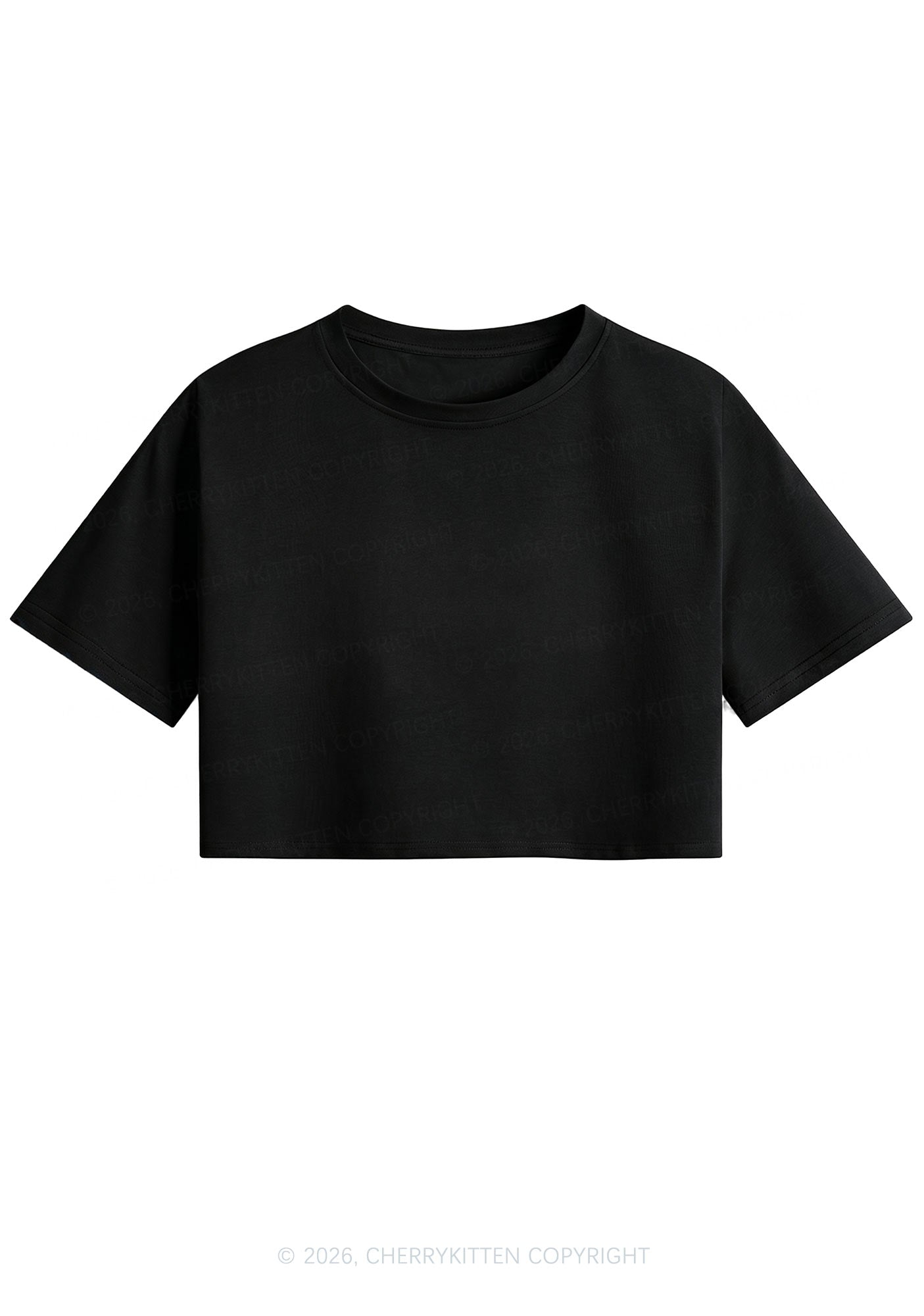 Plain Y2K Cropped Boxy Tee Cherrykitten
