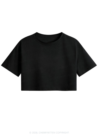 Plain Y2K Cropped Boxy Tee Cherrykitten