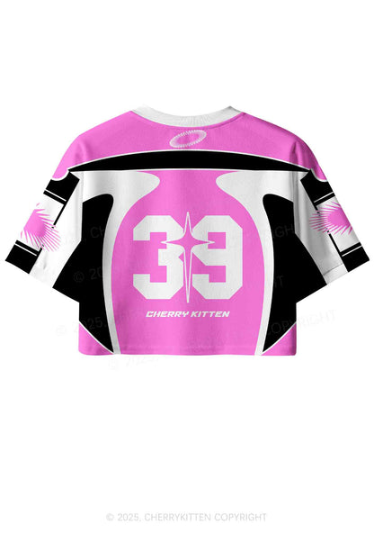 Custom Pink Alpha Male Y2K Crop Sport Jersey Shirts Cherrykitten