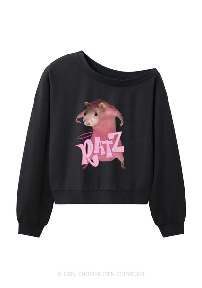 Pink Ratz Y2K Off Shoulder Sweatshirts Cherrykitten