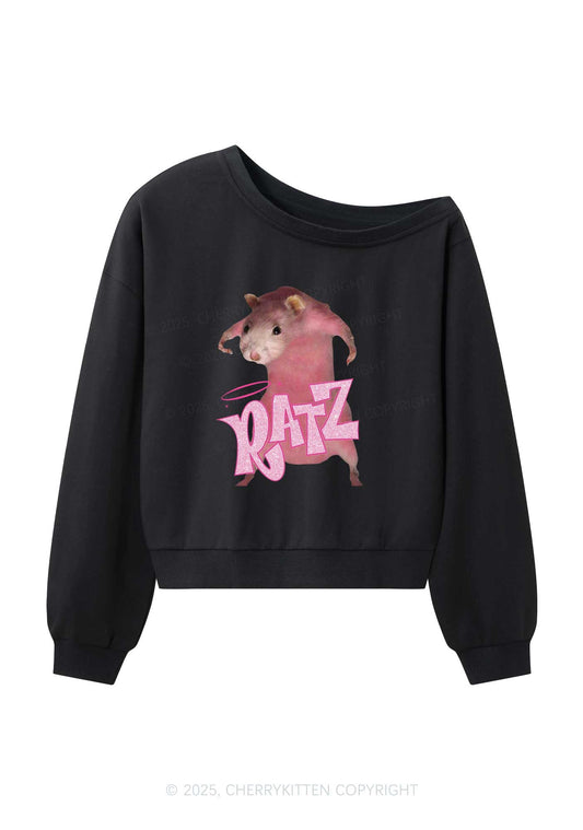Pink Ratz Y2K Off Shoulder Sweatshirts Cherrykitten