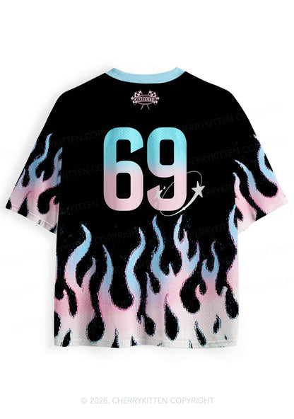 Transgirls Are Hot Flame Pride Y2K Sport Jersey Shirts Cherrykitten