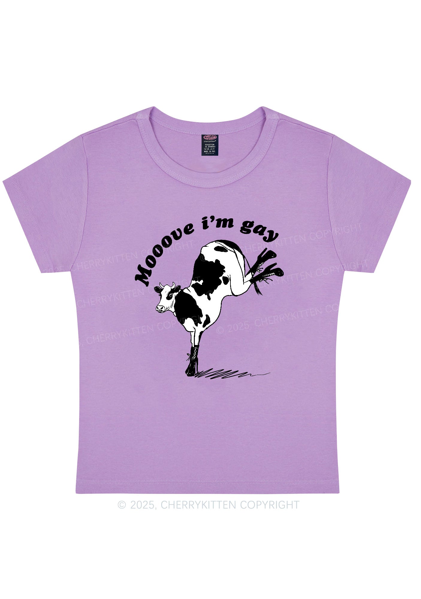 Mooove Im Gay Y2K Baby Tee Cherrykitten