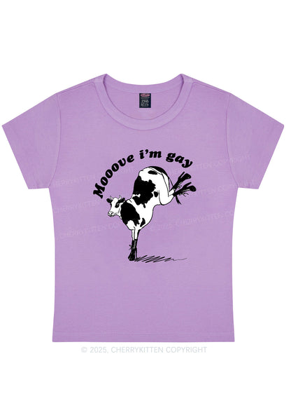 Mooove Im Gay Y2K Baby Tee Cherrykitten
