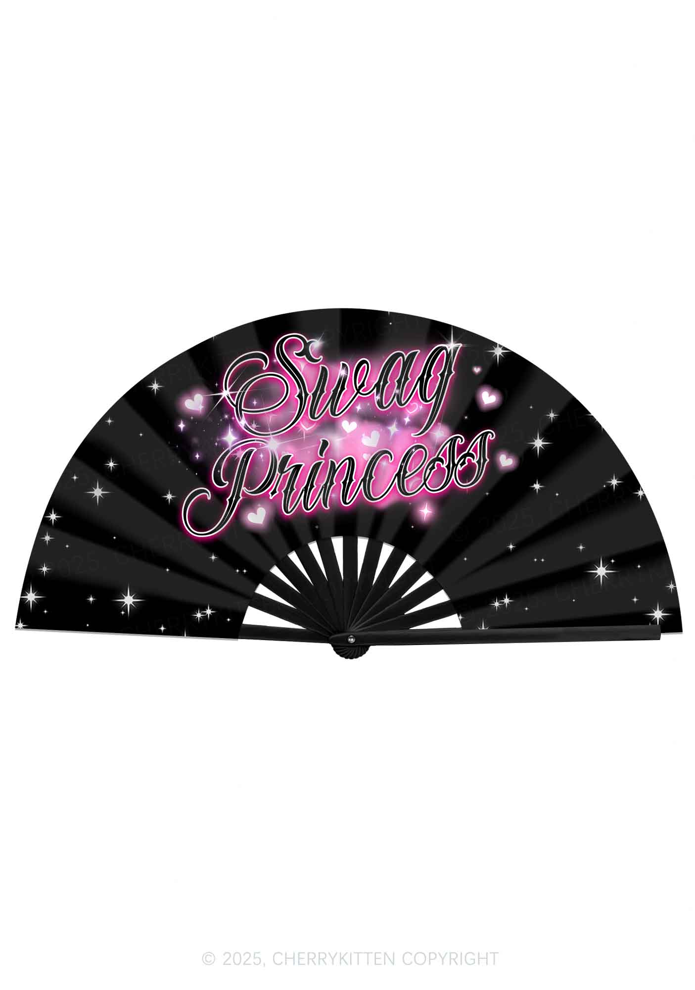 Swag Princess Y2K Rave Hand Fan Cherrykitten