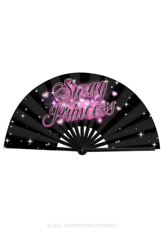 Swag Princess Y2K Rave Hand Fan Cherrykitten