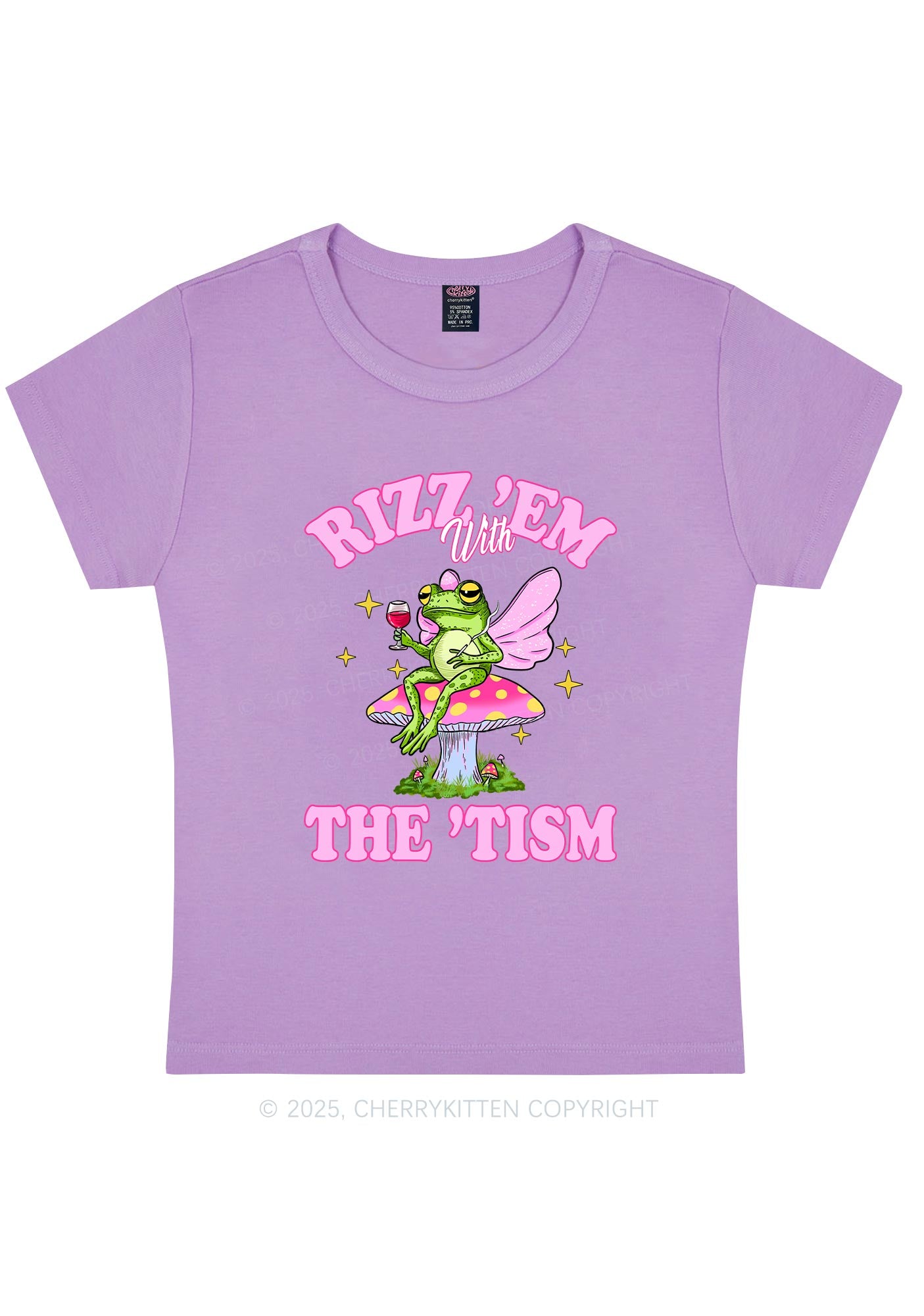 Fairy Frog Rizz Tism Y2K Baby Tee Cherrykitten