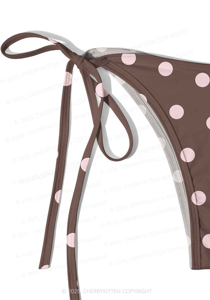 Pink Dots On Palms Y2K Print Bikini Set Cherrykitten