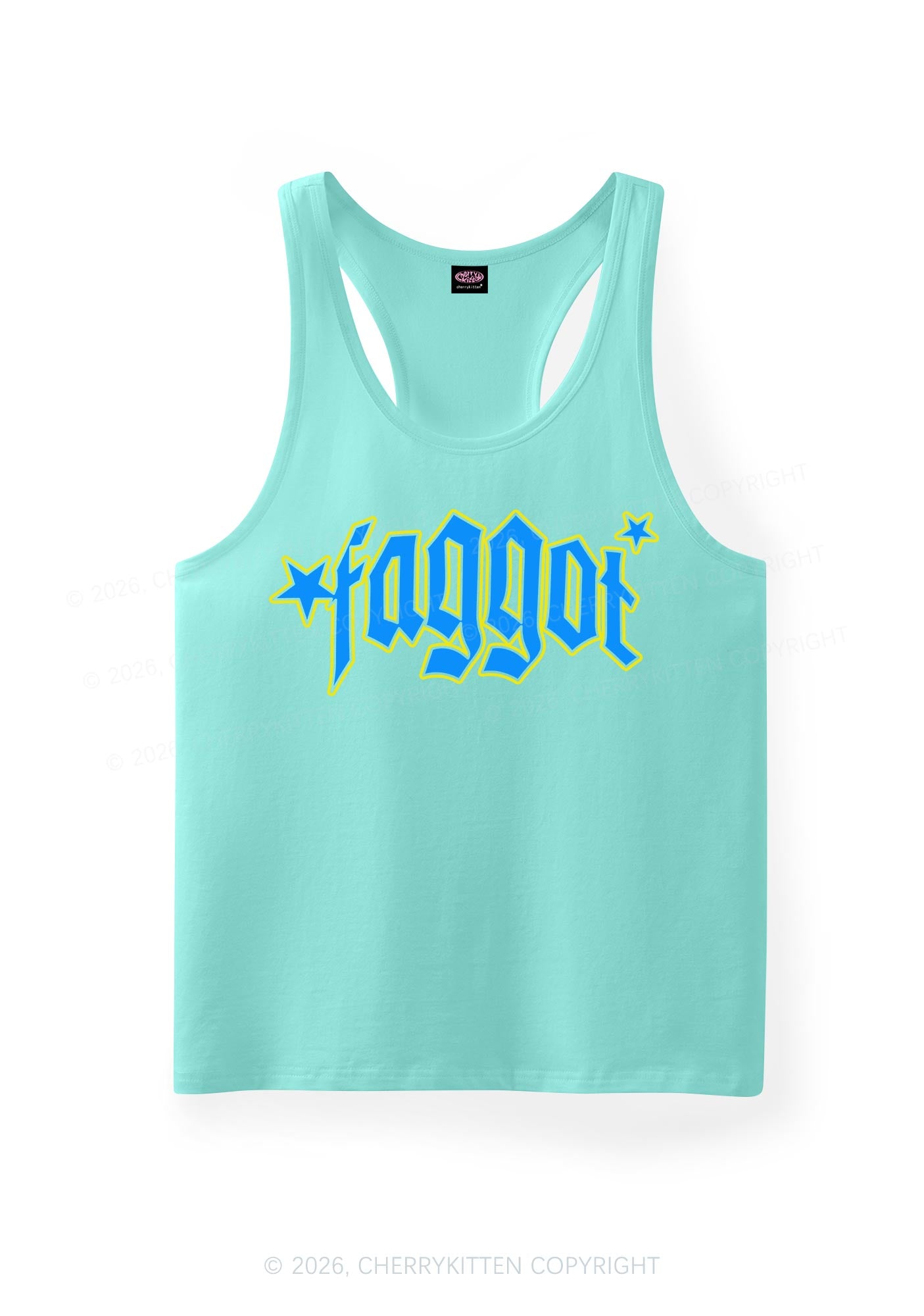 Faggot Stars Pride Y2K Men Racerback Tank Top Cherrykitten