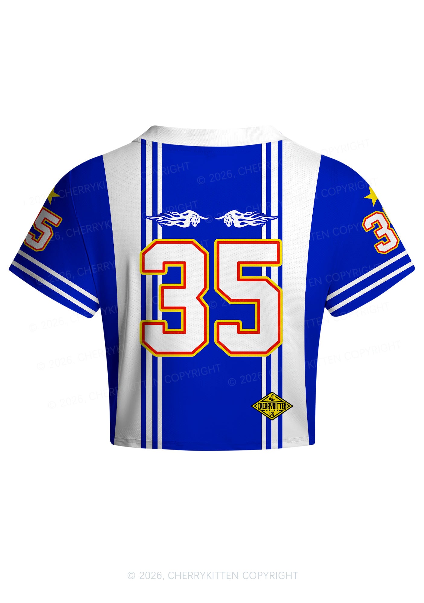 Girls Drink Red Y2K Crop Football Jersey Shirts Cherrykitten