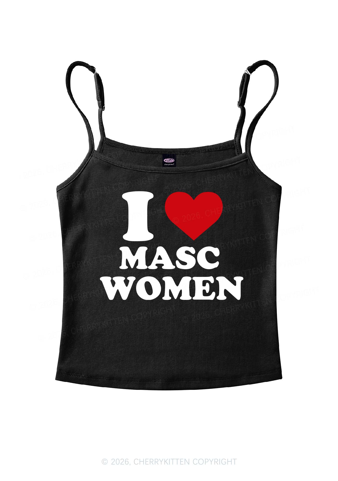 I Love Masc Women Pride Y2K Spaghetti Strap Cami Cherrykitten