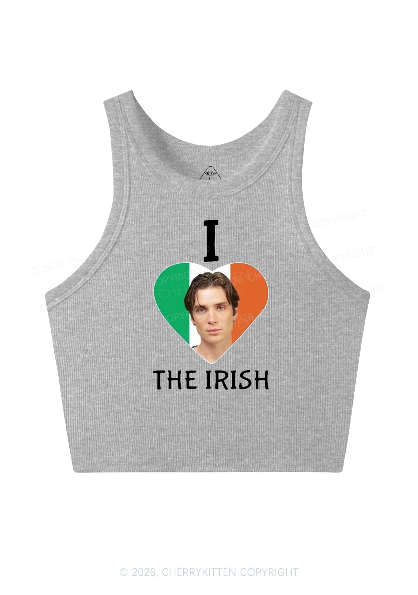 I Love The Irish Custom Photo St Patricks Y2K Crop Tank Top Cherrykitten