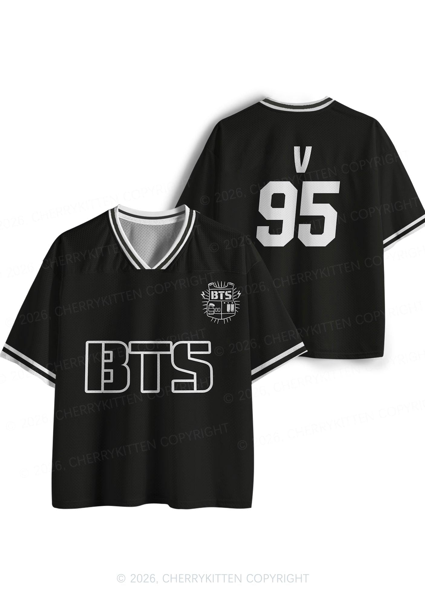 Black Kpop Boys Number Y2K Sport Jersey Shirts Cherrykitten