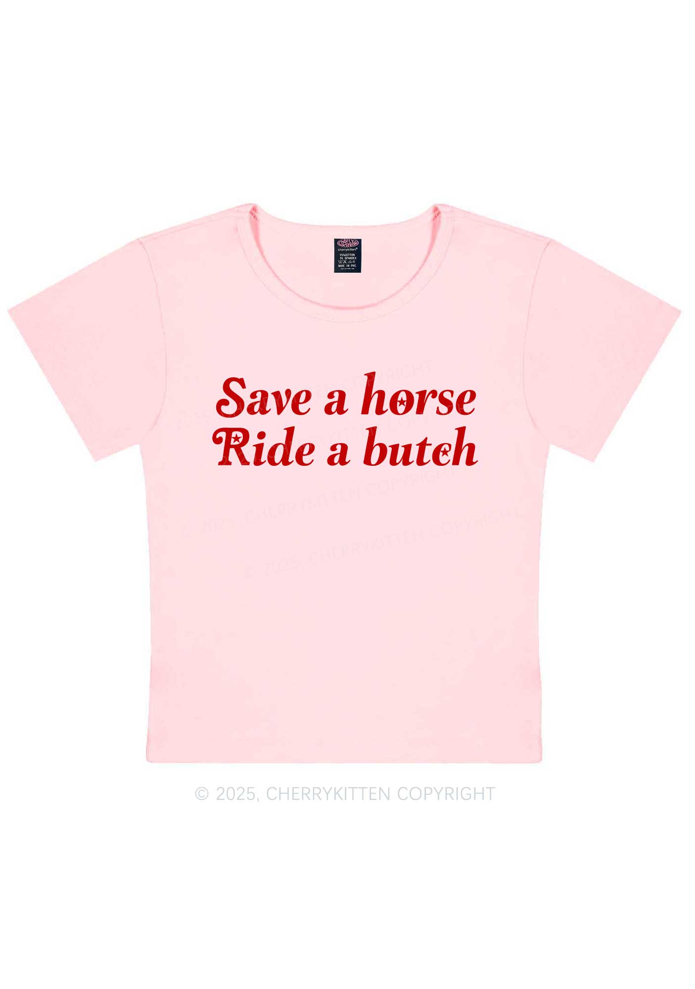 Save Horse Ride Butch Y2K Baby Tee Cherrykitten