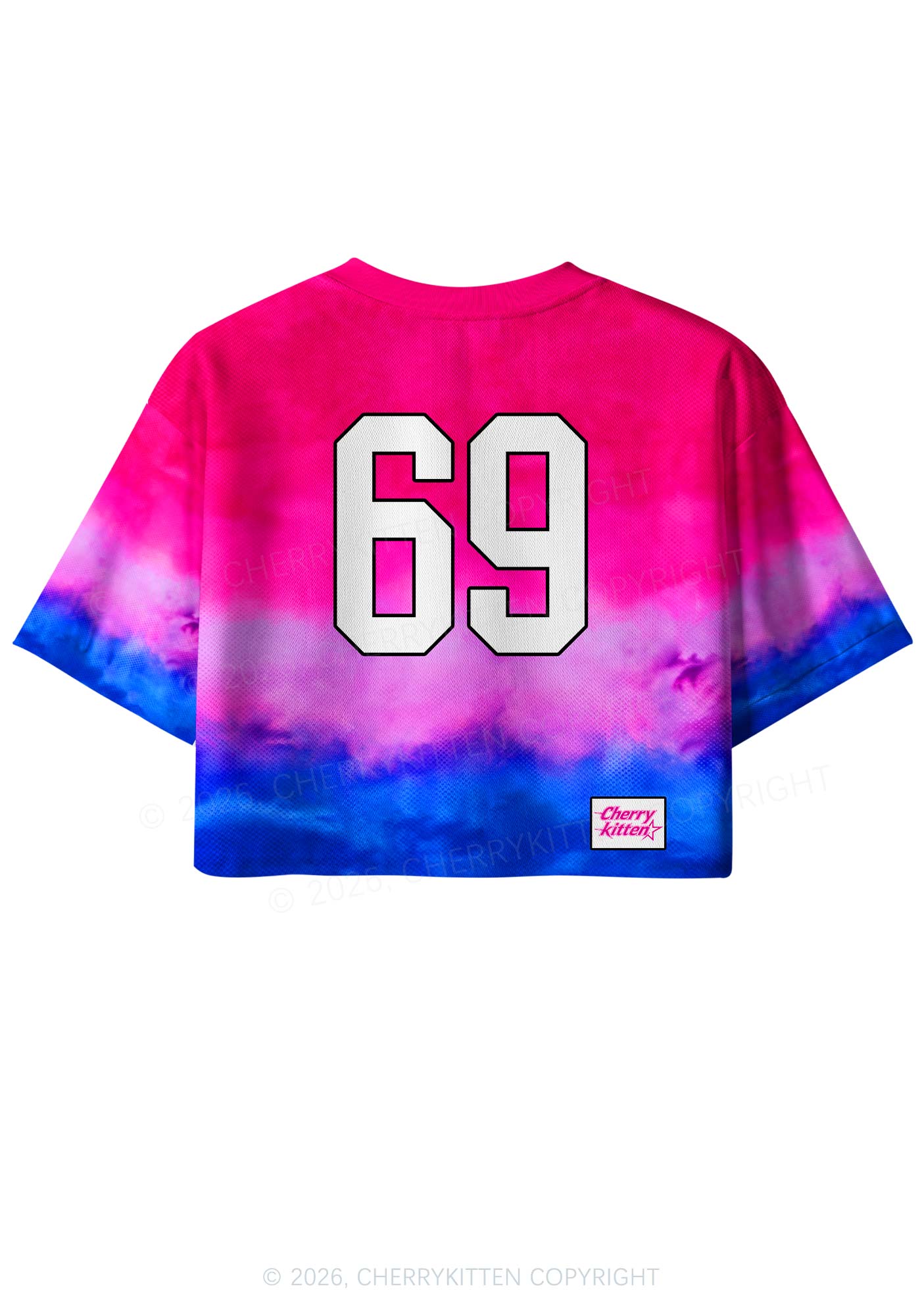 Custom Bisexual Flag Colors Pride Y2K Crop Sport Jersey Shirts Cherrykitten