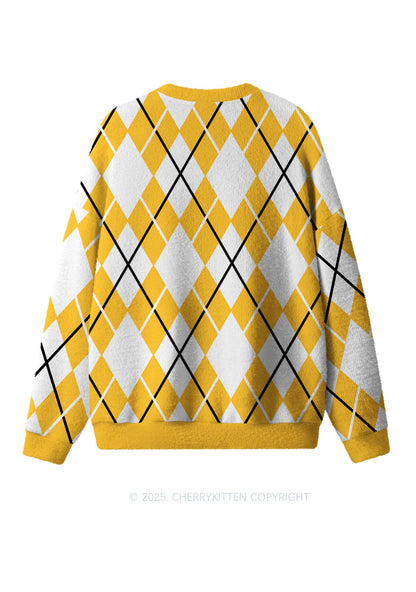 Yellow Cats Friend Y2K Christmas Knit Sweatshirt Cherrykitten