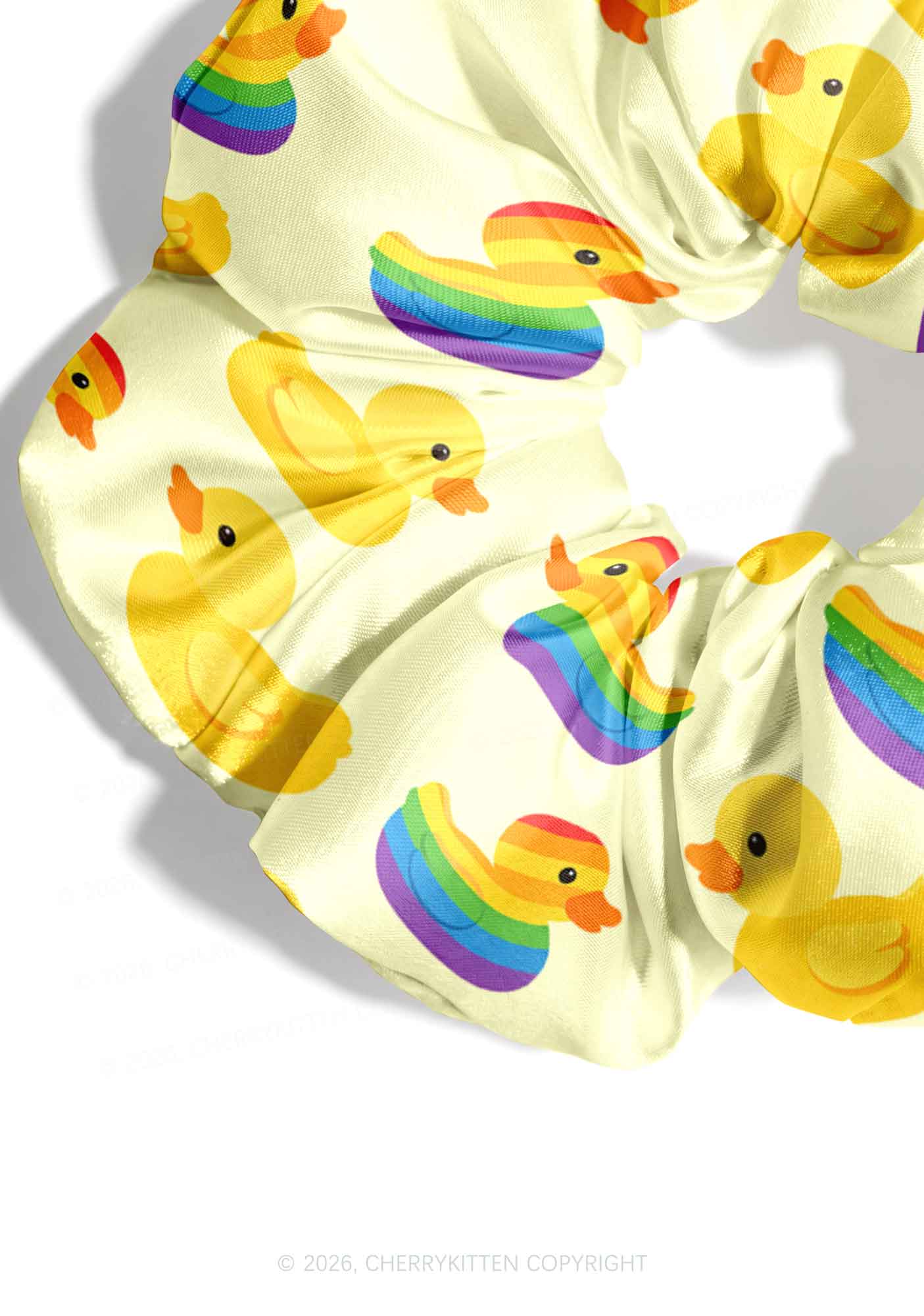 Rainbow Ducks Pride Y2K Hair Scrunchie Cherrykitten