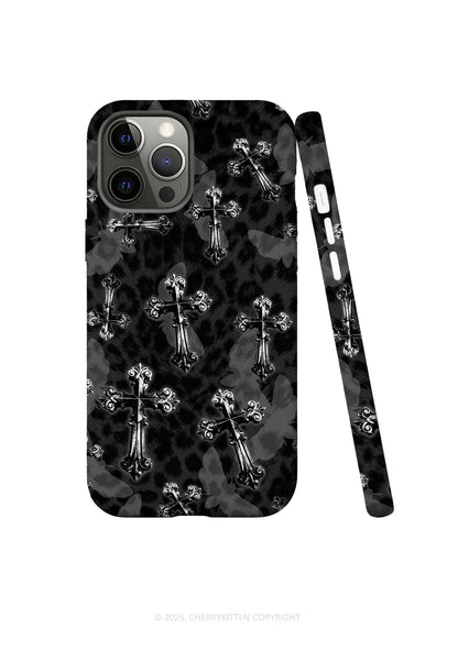 Halloween Gothic Cross Moth Leopard Y2K Phone Case Cherrykitten