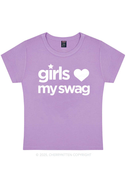 Girls Love My Swag Pride Y2K Baby Tee Cherrykitten