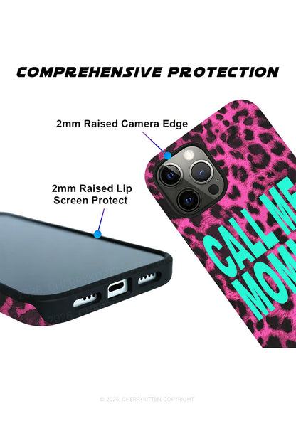 Call Me Mommy Pink Leopard Y2K Phone Case Cherrykitten