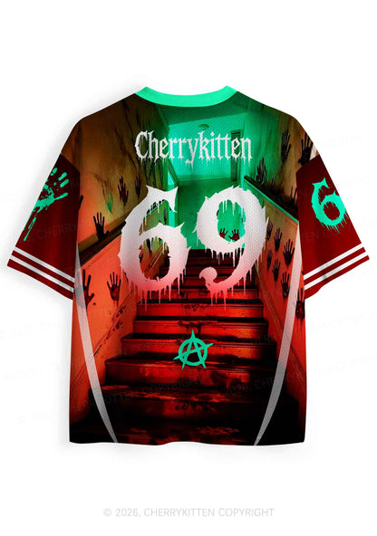 Halloween Staircase Ghost Y2K Sport Jersey Shirts Cherrykitten