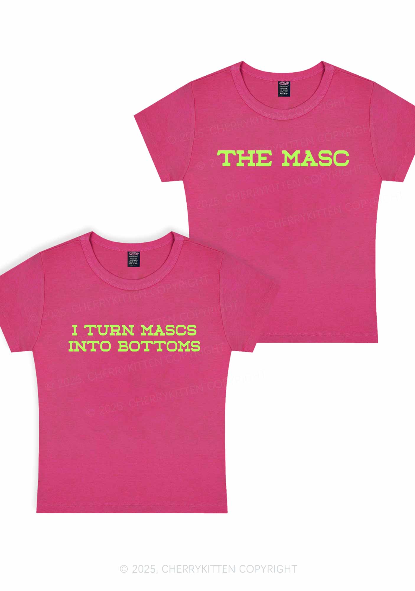 I Turn Mascs Into Bottoms Pride Y2K Valentine's Day Baby Tee Cherrykitten