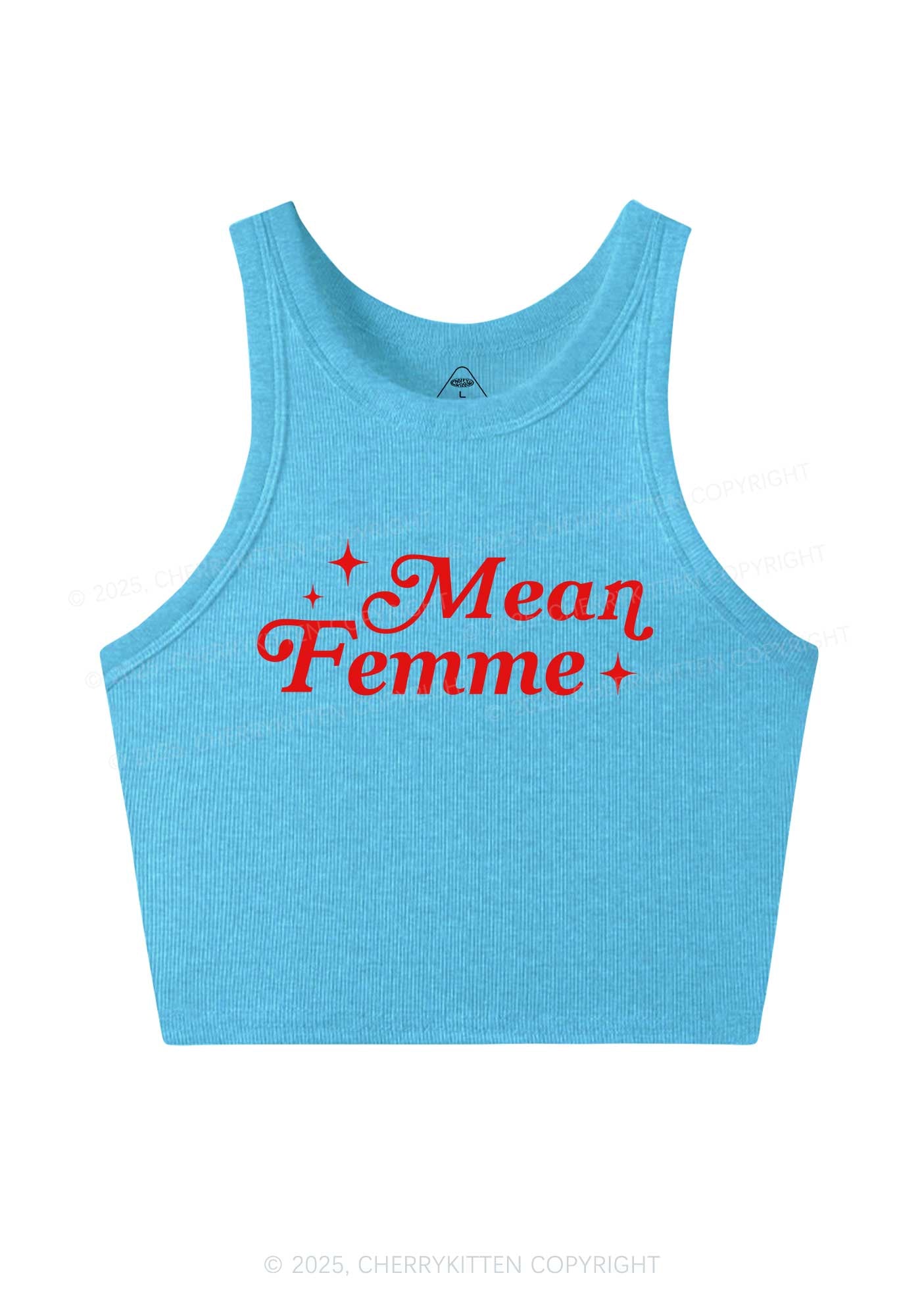 Mean Femme Pride Y2K Crop Tank Top Cherrykitten