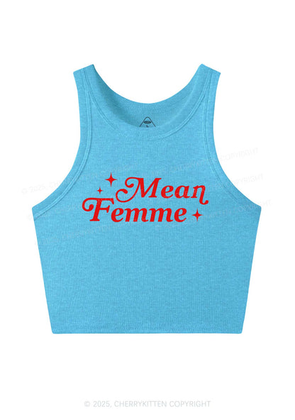 Mean Femme Pride Y2K Crop Tank Top Cherrykitten