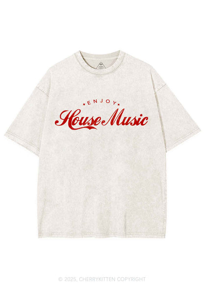 Enjoy House Music Y2K Shirts Washed Tee Cherrykitten