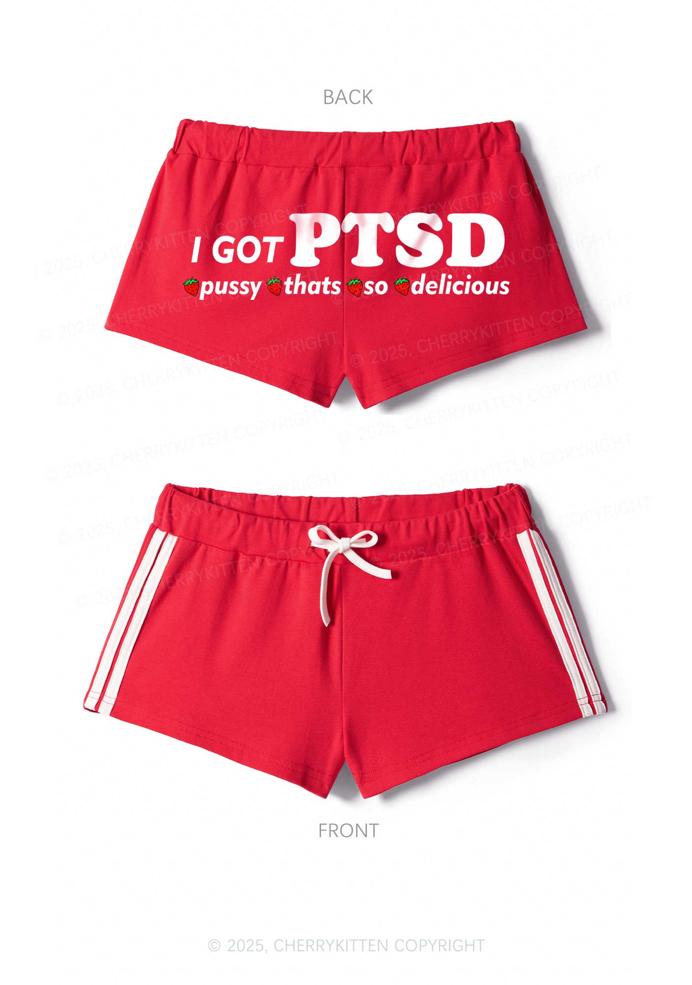 I Got Delicious PTSD Y2K Drawstring Mini Shorts Cherrykitten