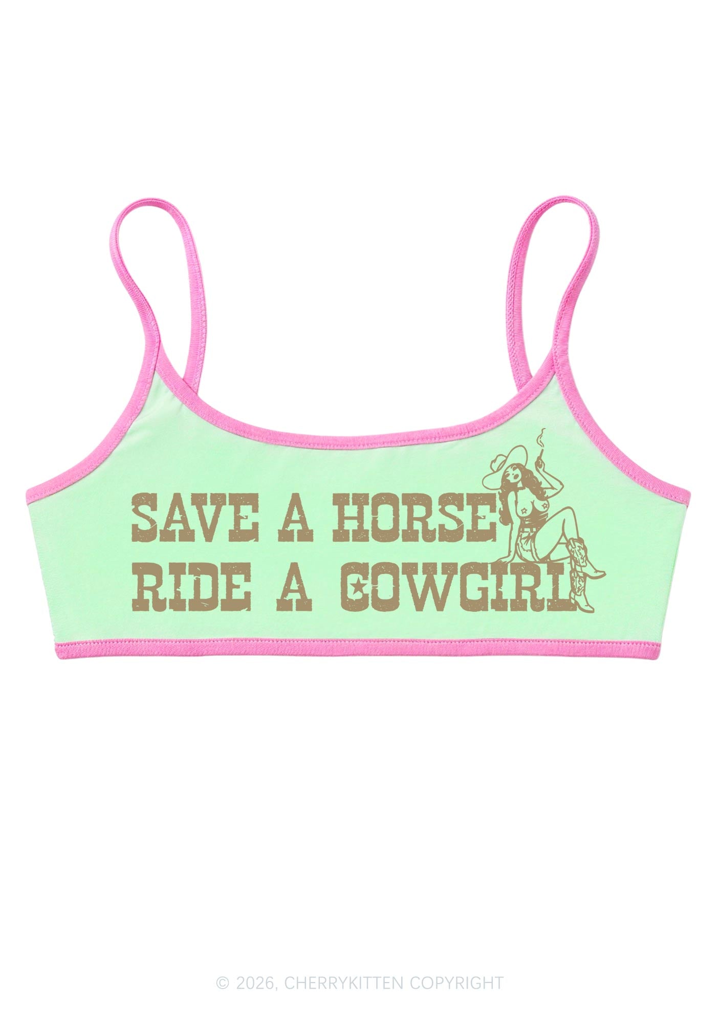 Ride Western Cowgirl Y2K Super Crop Cami Cherrykitten